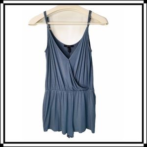 Forever 21 Dusty Blue Faux Wrap Romper Size Small